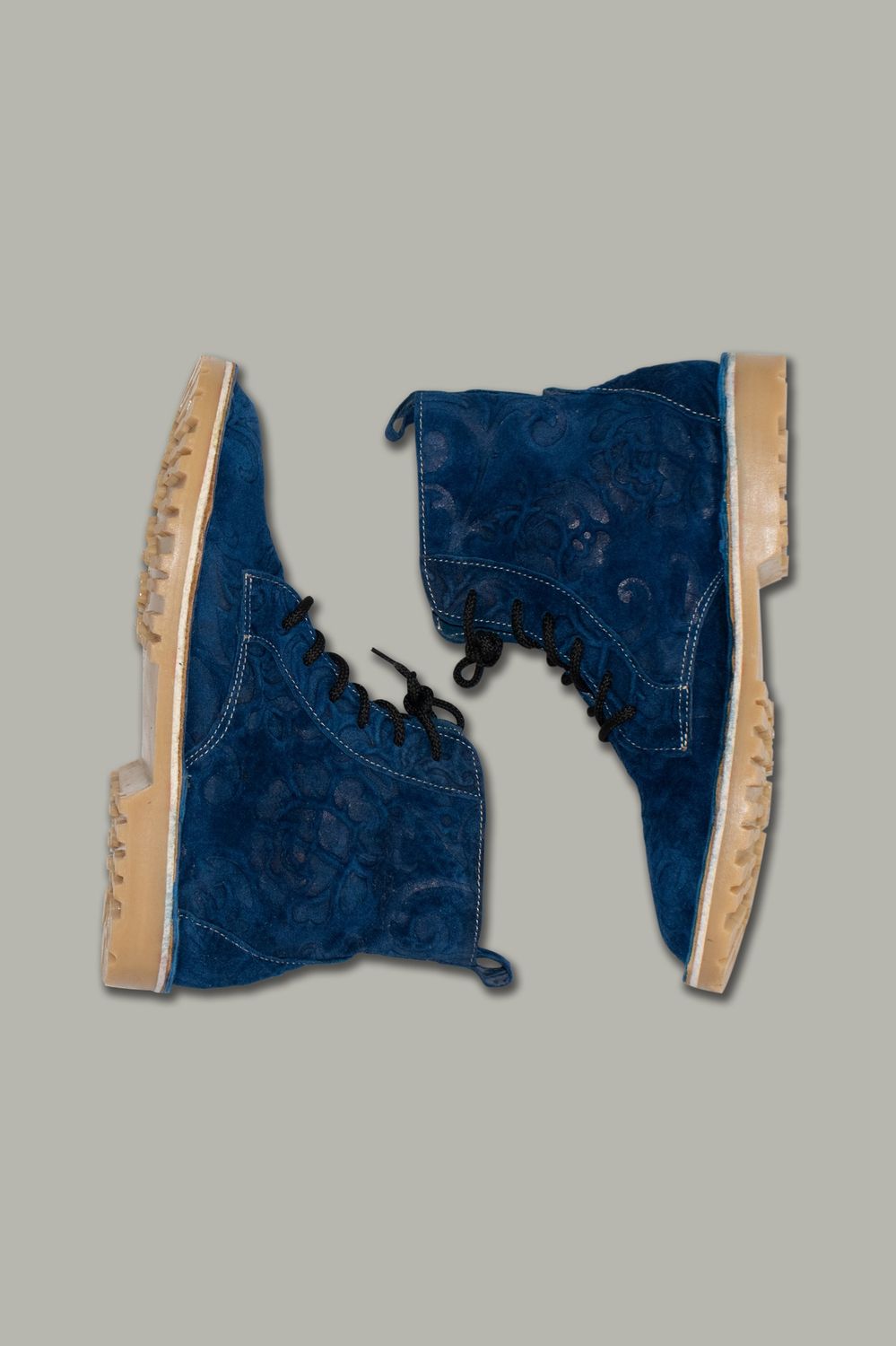 Lace-Up Boots | Embossed Leather