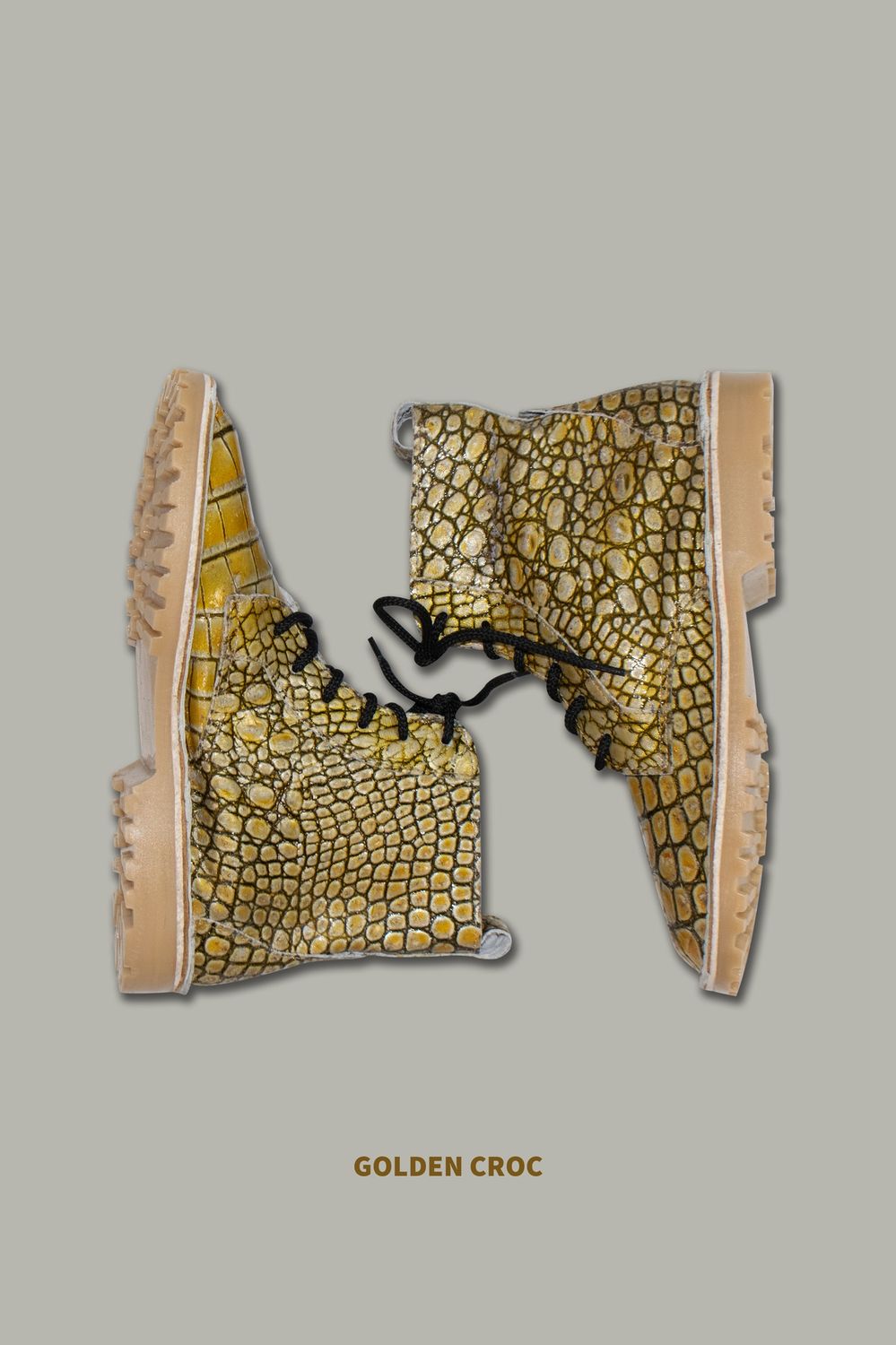 Lace-Up Boots | Embossed Leather