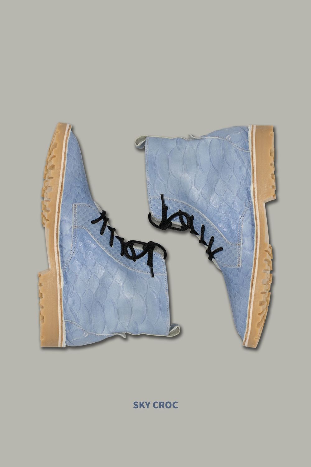 Lace-Up Boots | Embossed Leather