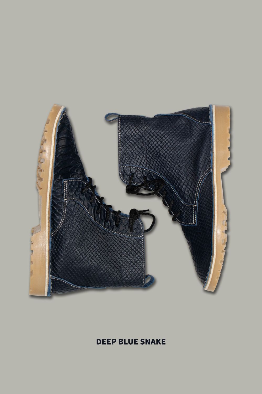 Lace-Up Boots | Embossed Leather