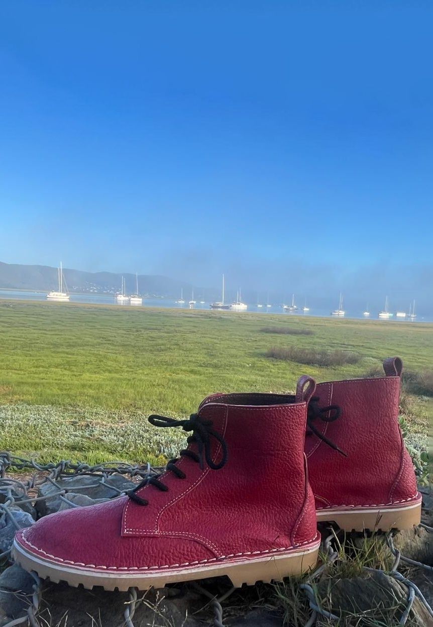 Lace-Up Boots | Embossed Leather