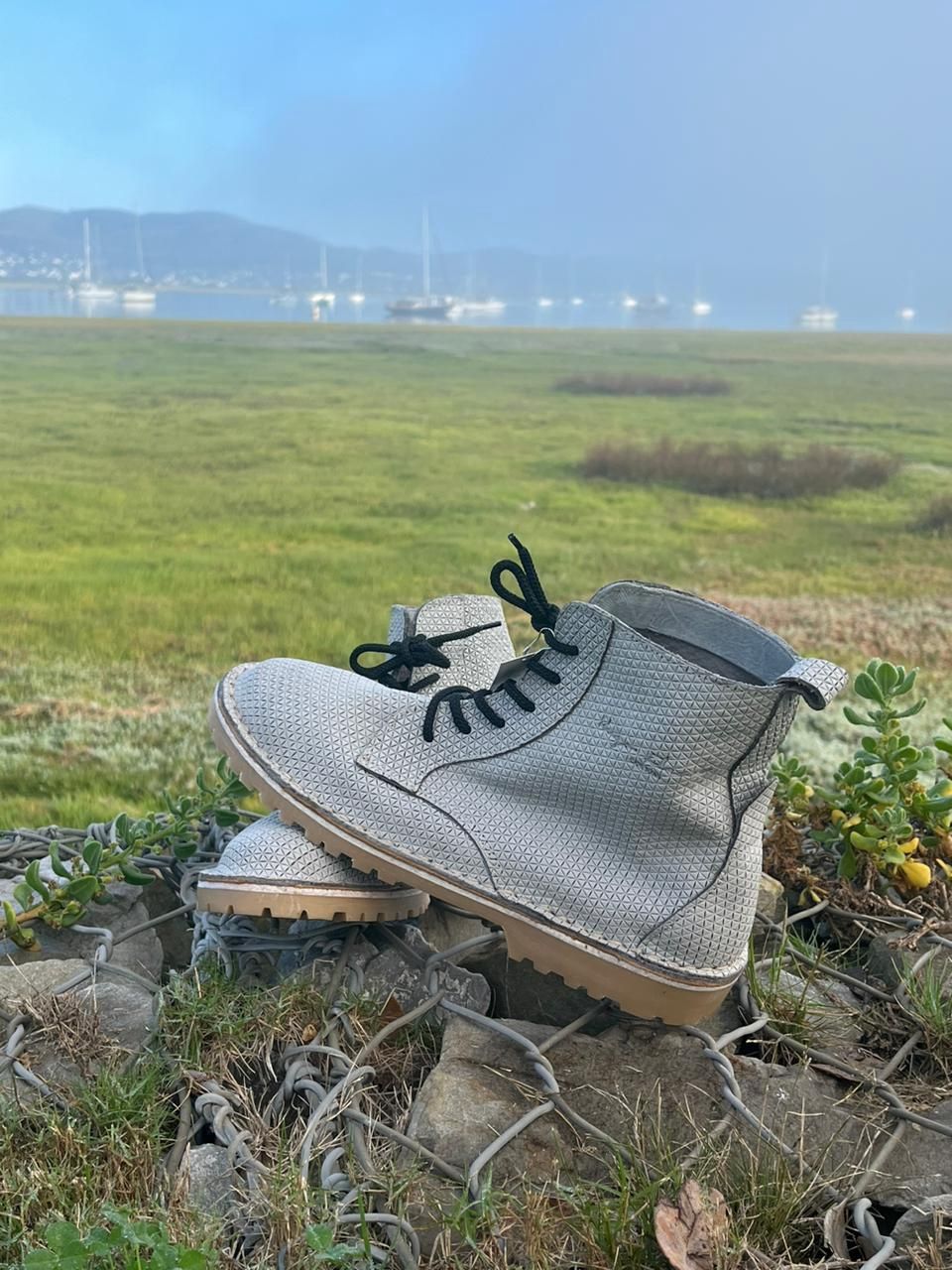 Lace-Up Boots | Embossed Leather