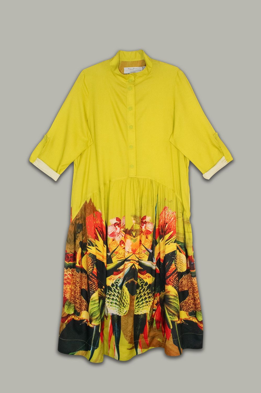 Mila Dress | Floral Print | Rayon, Print: Chartreuse Strelitzia, Size: 0