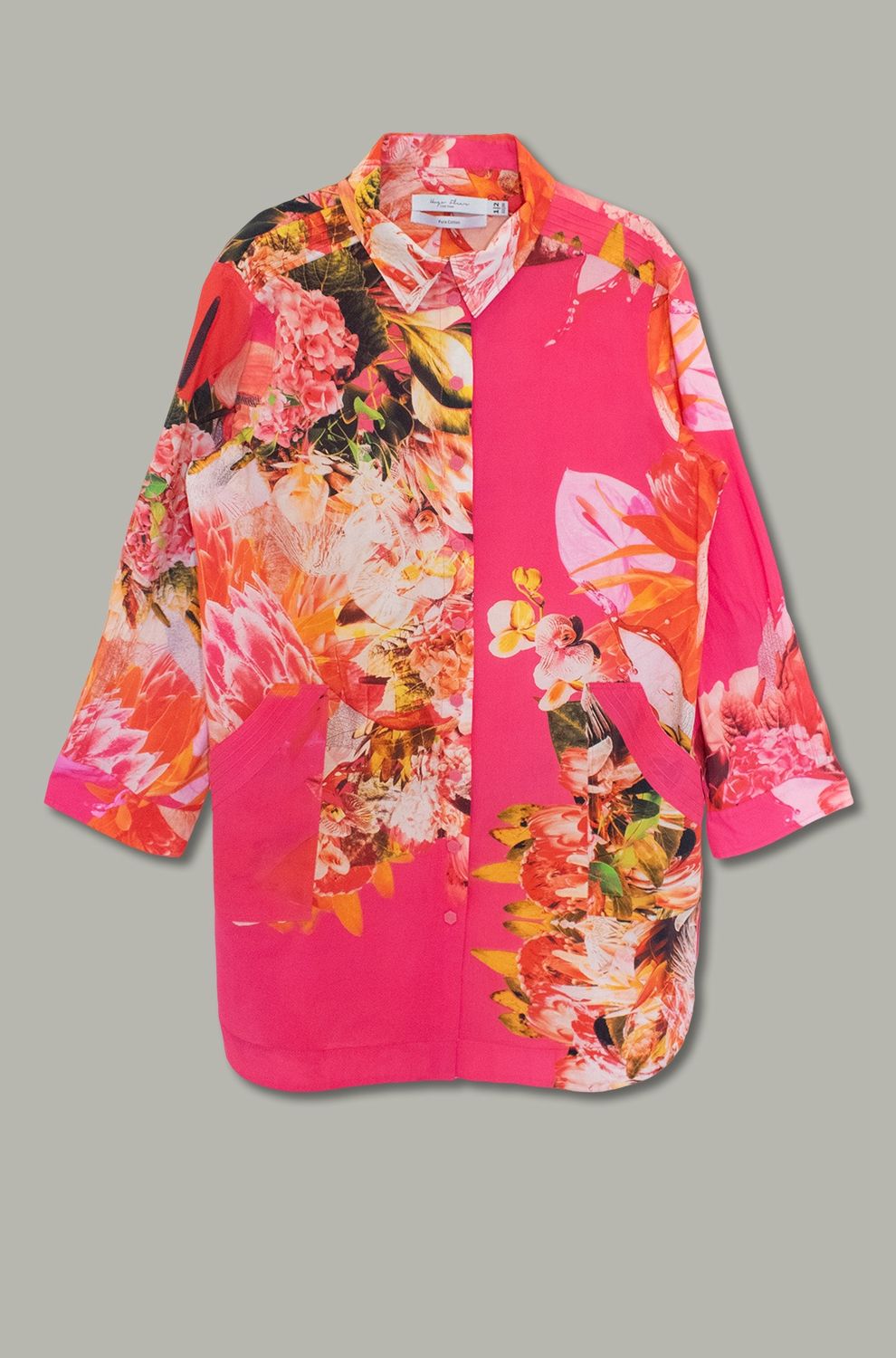 Eden Shirt | All Over Print | Cotton, Print: Cerise Protea, Size: 0