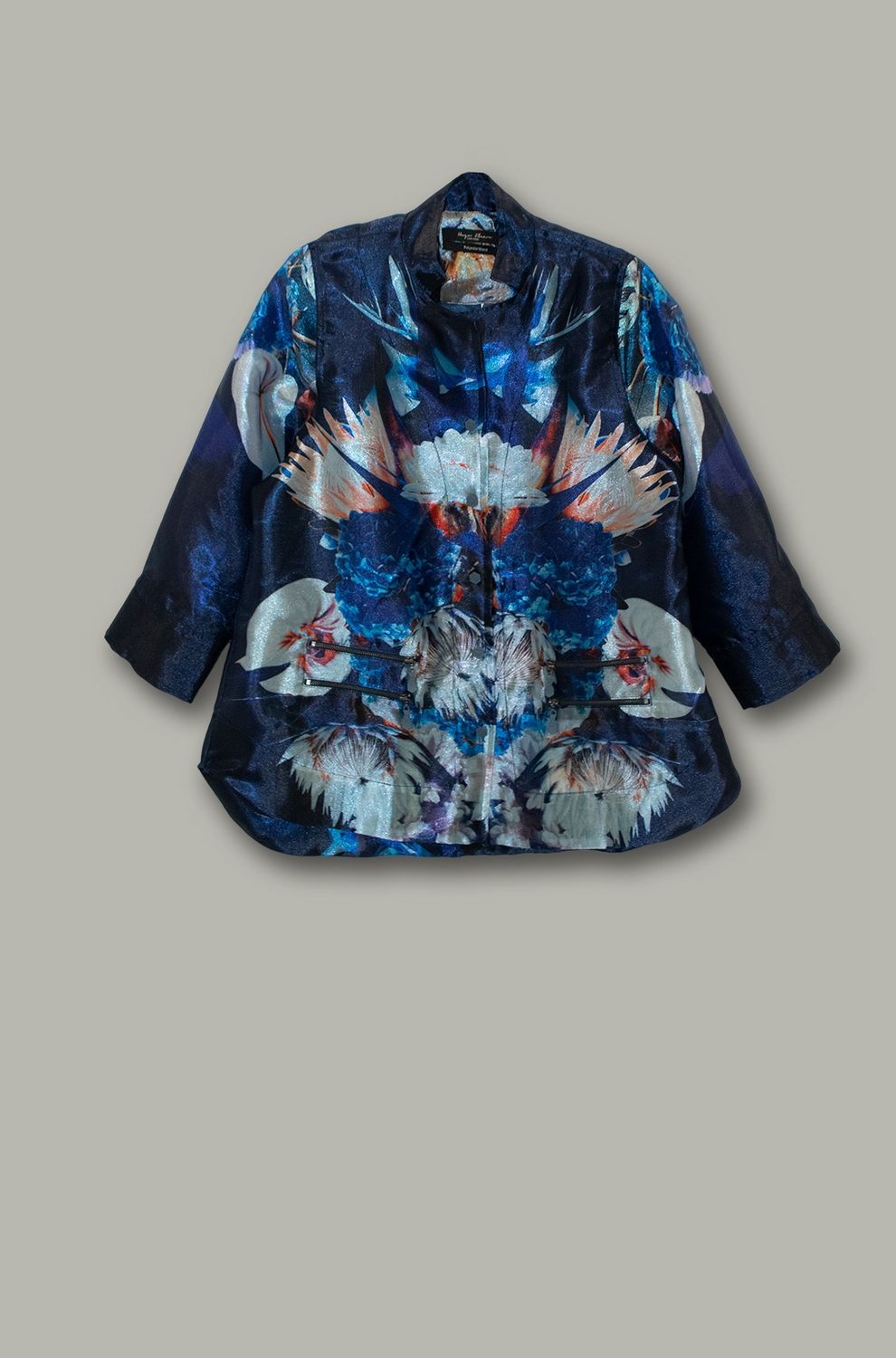 Mia Jacket | Placement Print | Organdy, Print: Navy Protea, Size: 1 | 2