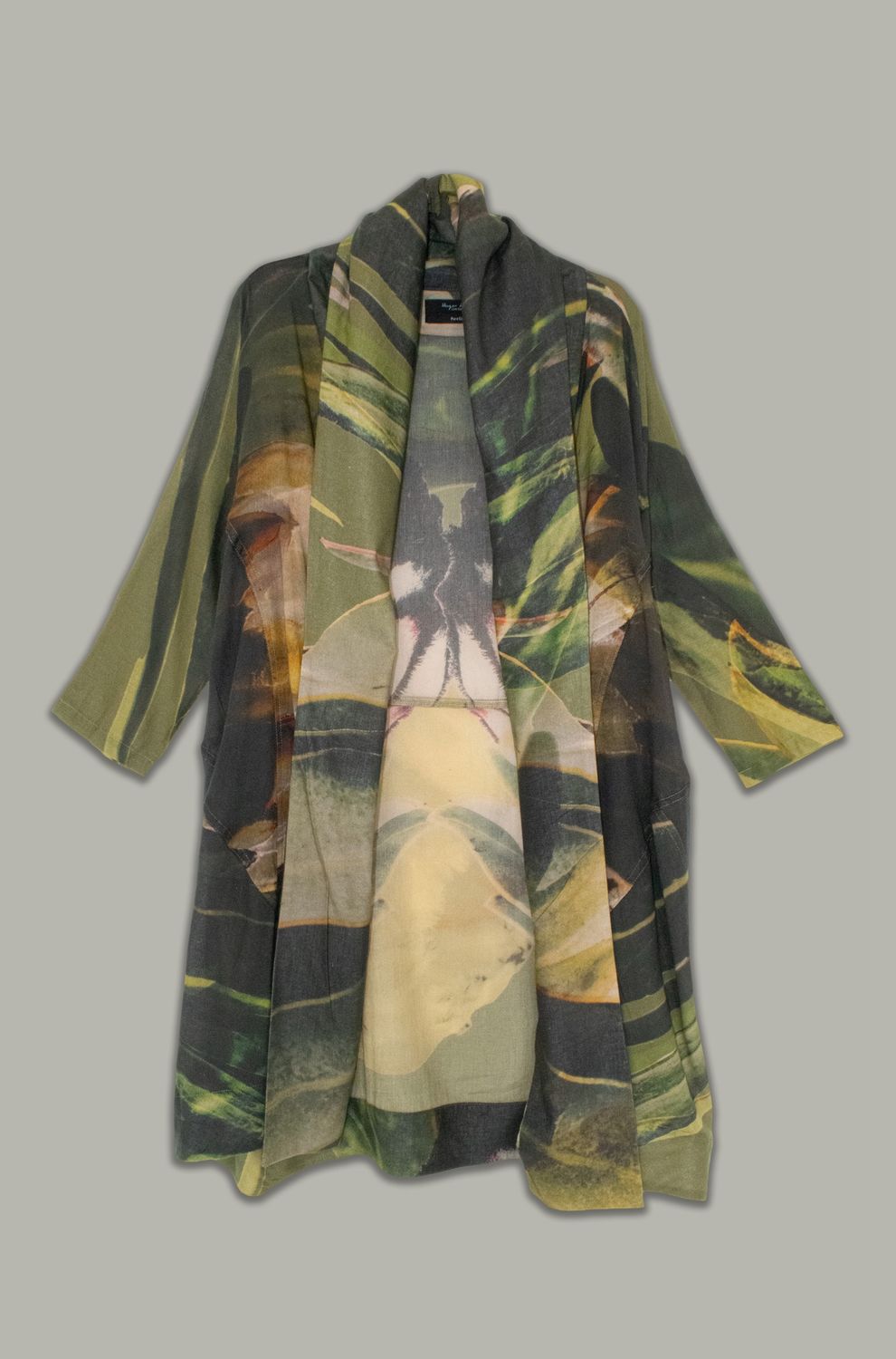 Charmaine Coat | All Over print | Voile, Print: Green Protea, Size: 1 | 2