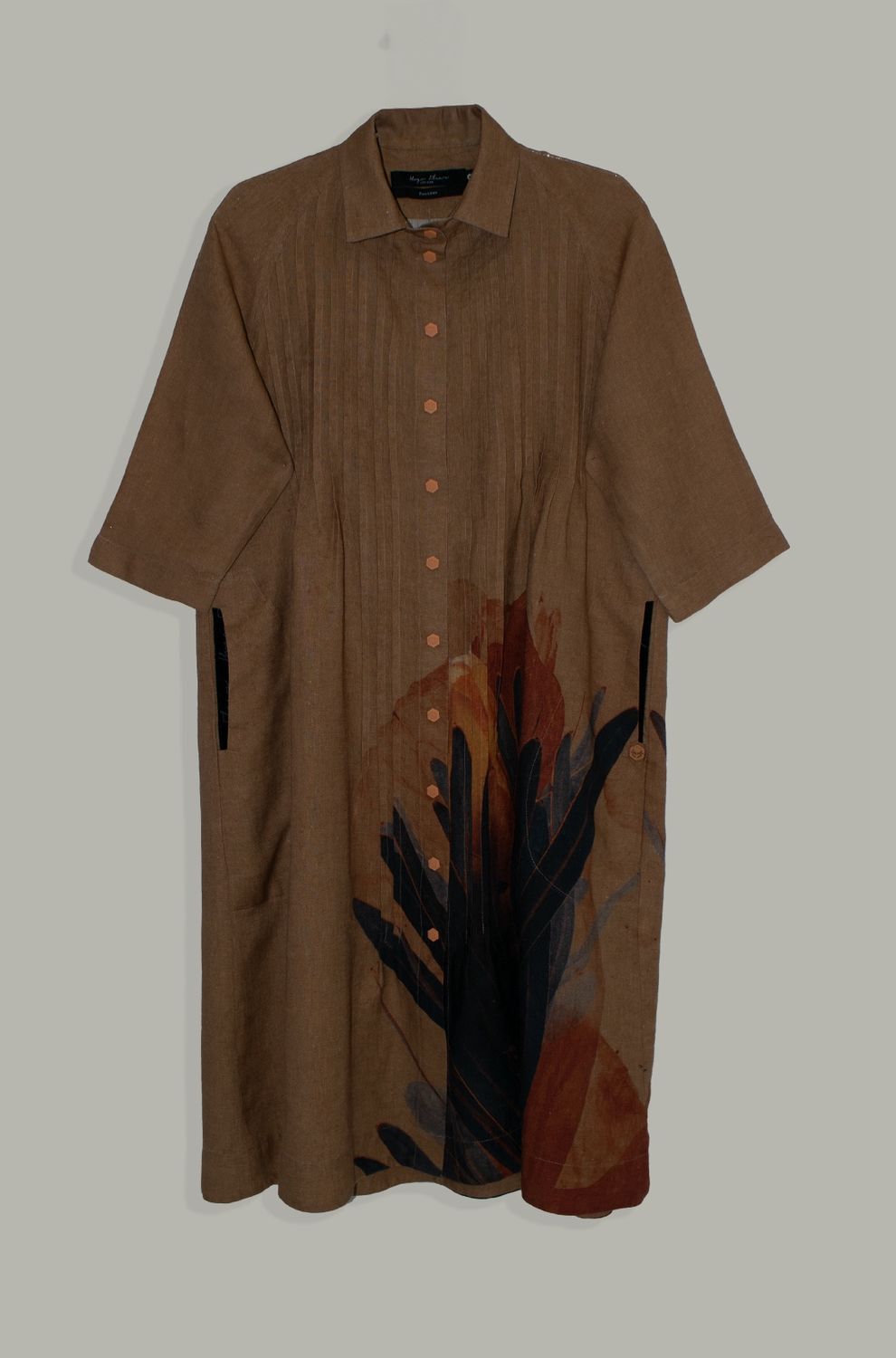 Caroline Dress | Printed linen, Print: Orange Protea, Size: 1