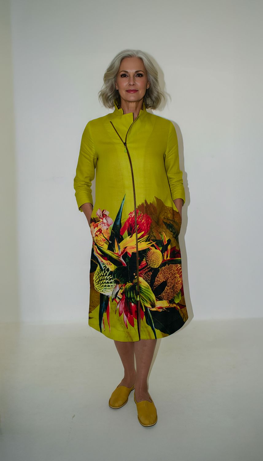 Yoco Dress | Border Print | Linen