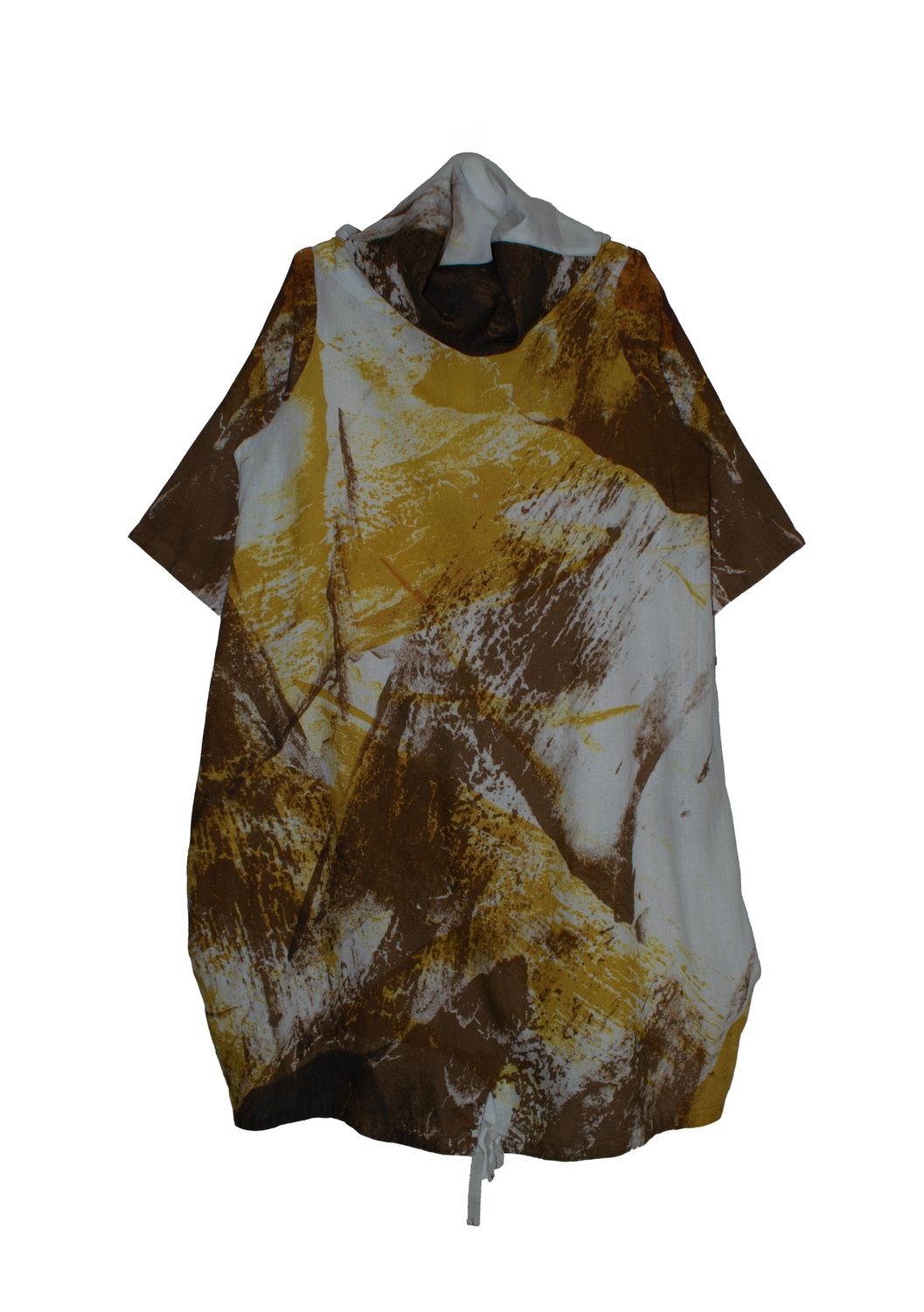 lucinda collection | nella 2 dress | linen, Print: Mustard copper brown desert, Size: 5