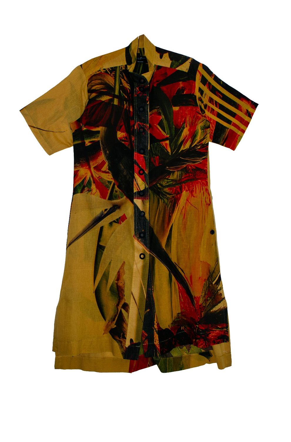 Luna Dress | Voile cotton, Print: mustard strelitzia, Size: 1