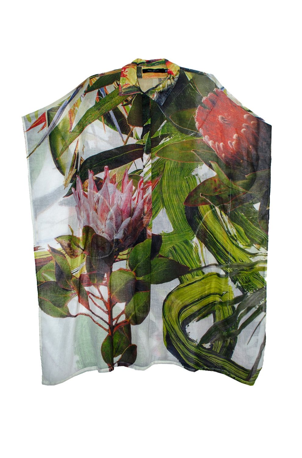 Jennar Kaftan | Muslin, Print: Brush stroke protea, Size: one size fits all