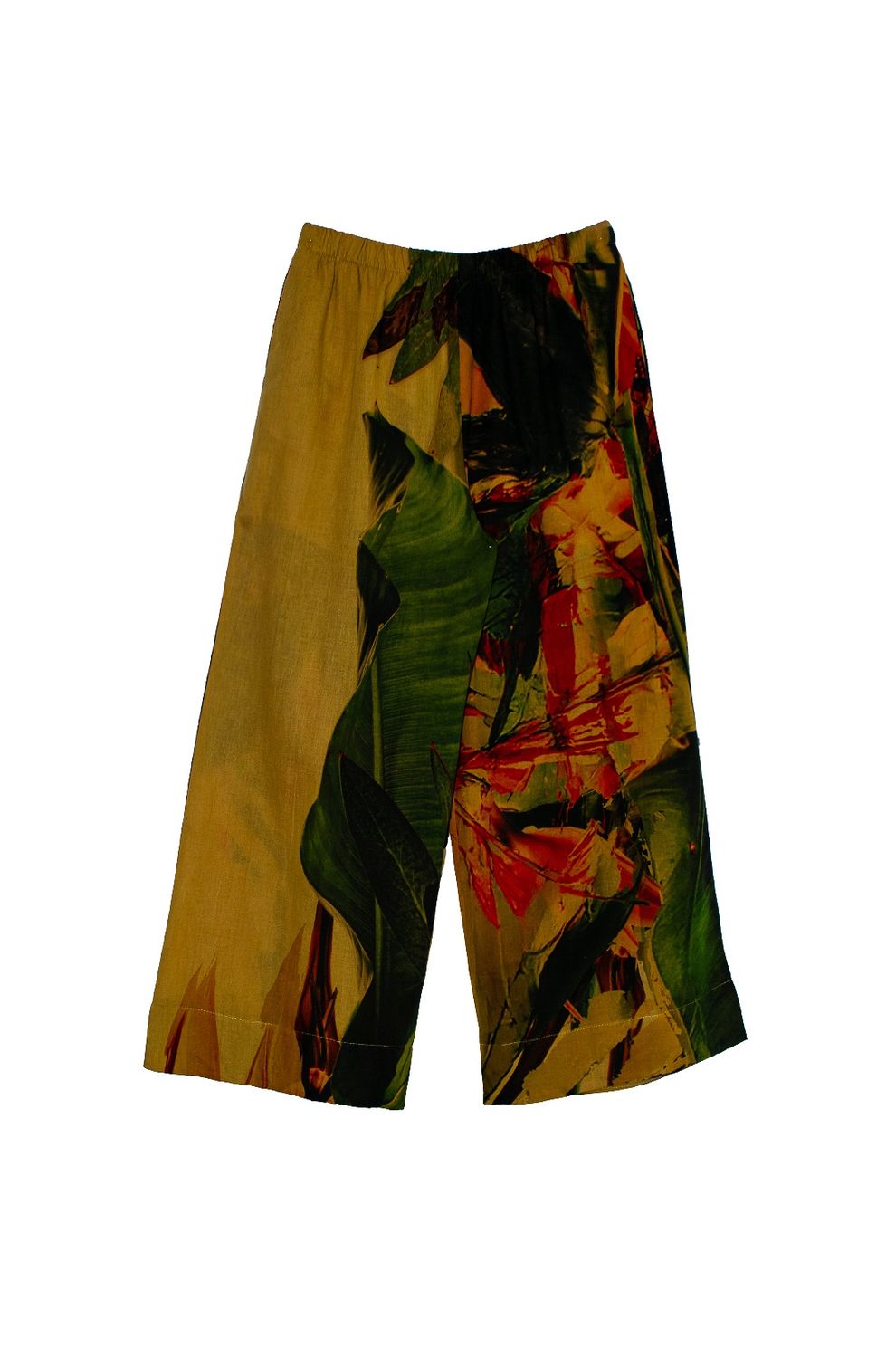 Wide Leg  Pants, Print: Mustard Strelitzia, Size: 1|2