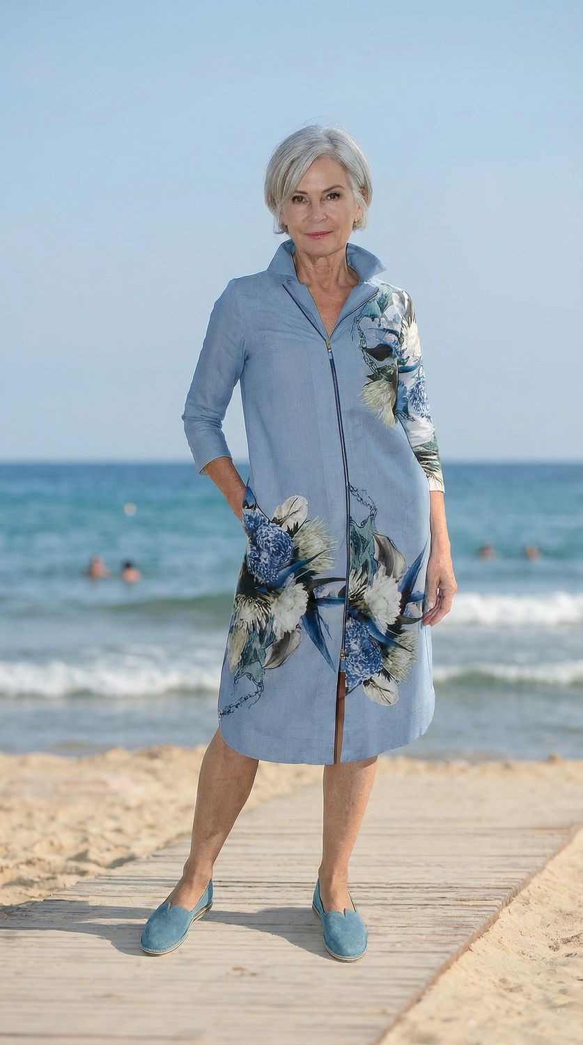 Yoco Dress | Placement Print | Linen