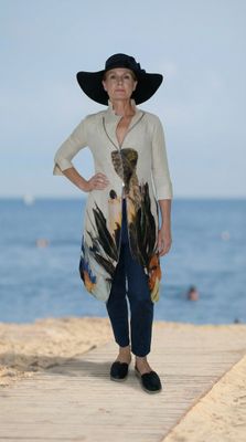 Yoco Dress | Border Print | Linen