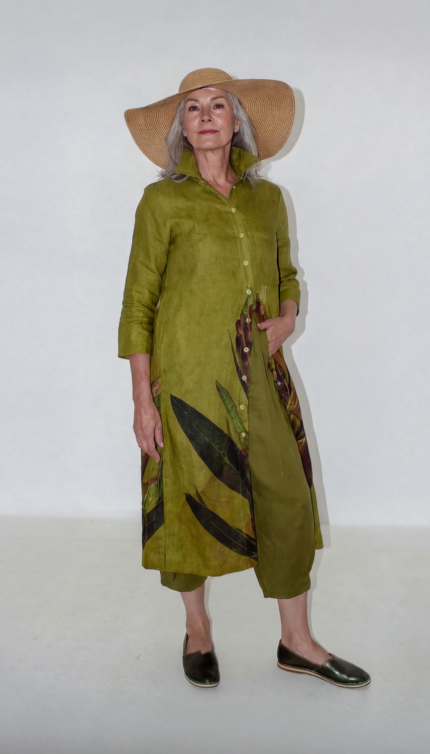 Juliet Dress | Linen, Print: Rasberry Protea, Size: 1