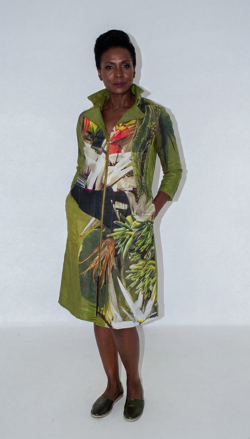 Yoco Dress | Placement Print | Linen