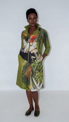 Yoco Dress | Placement Print | Linen