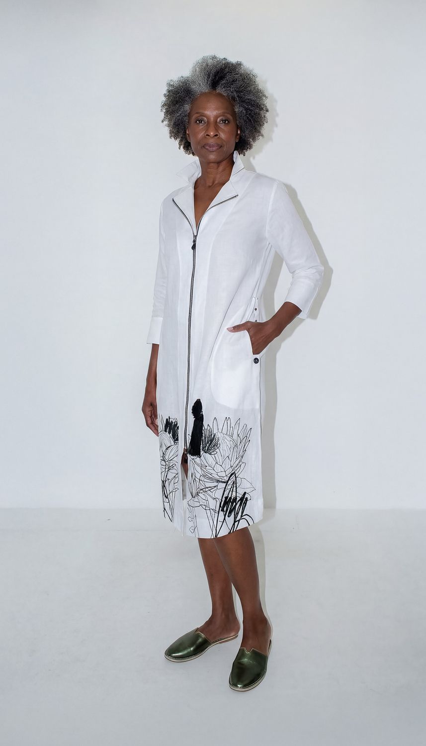 Yoco Dress | Floral Embroidery | Linen