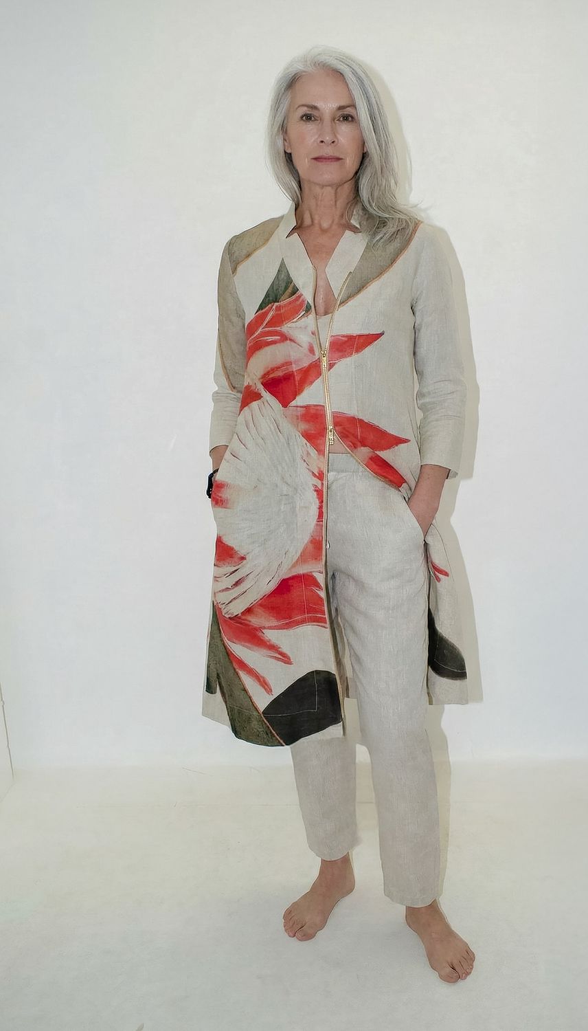 Yoco 2 Dress, Print: Big Protea oatmeal, Size: 1