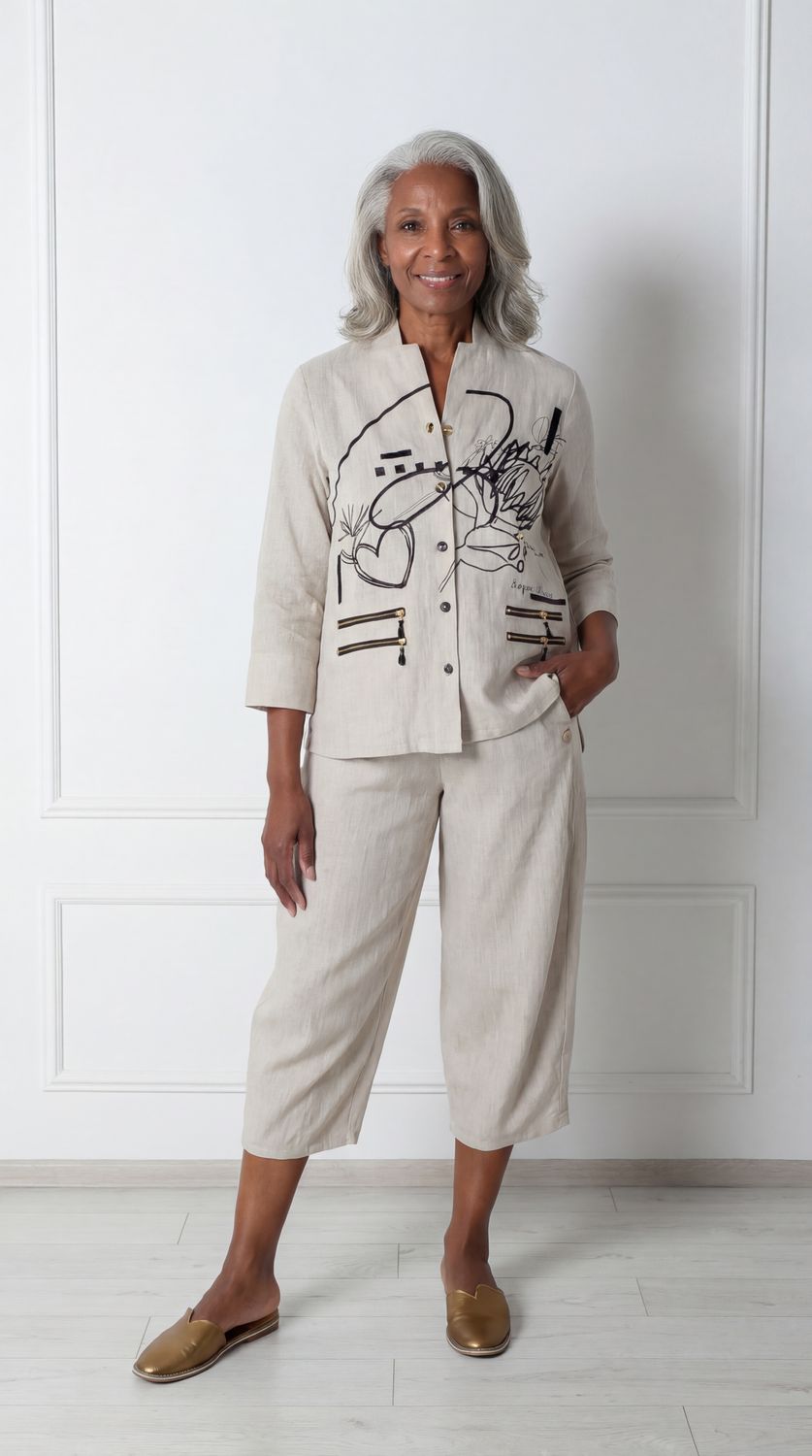 Mia Shirt | Embroidered Linen