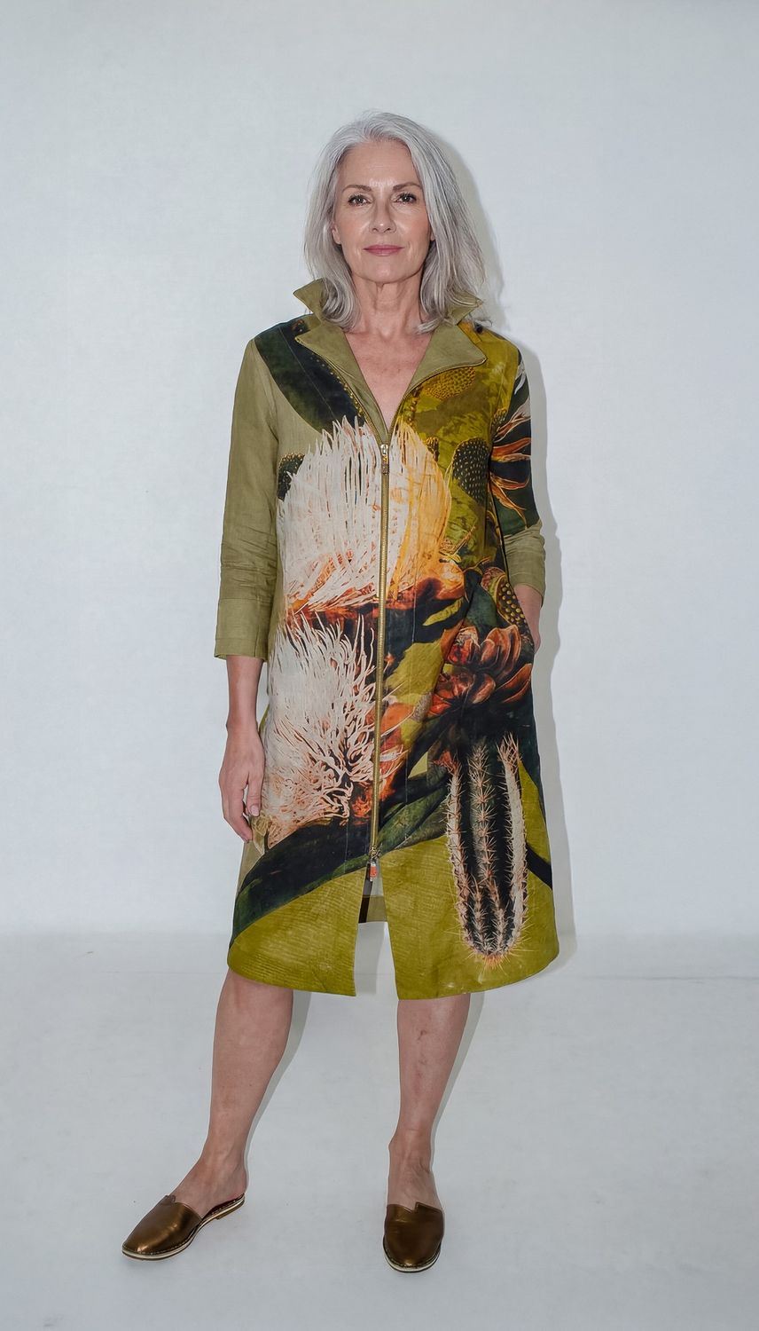 Yoco Dress Winter, Print: Wa Boom Cactus, Size: 0