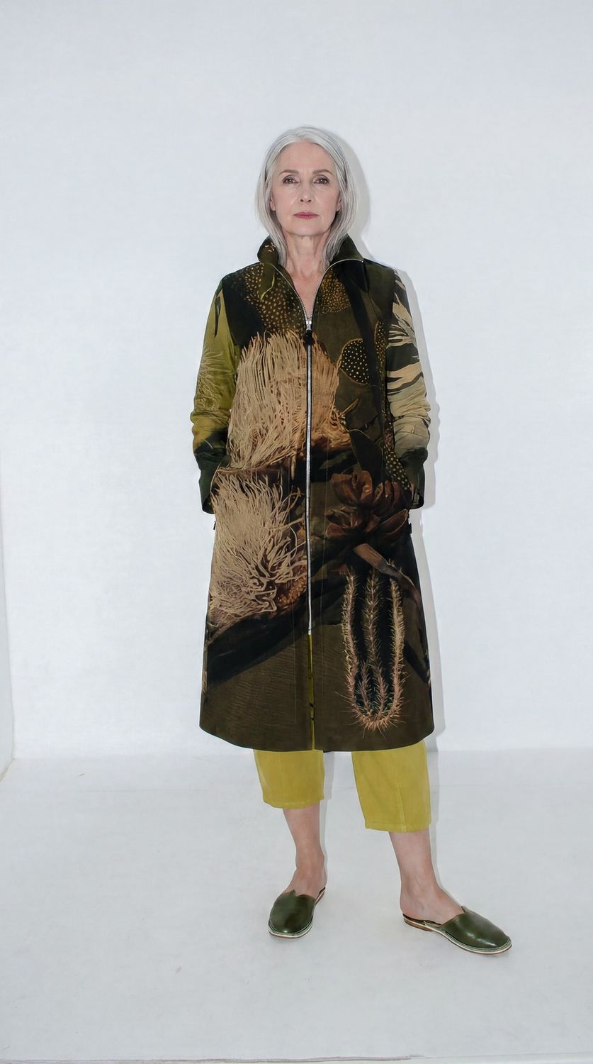 Nylon Yoco Coat, Print: Copper Strelitzia, Size: 1
