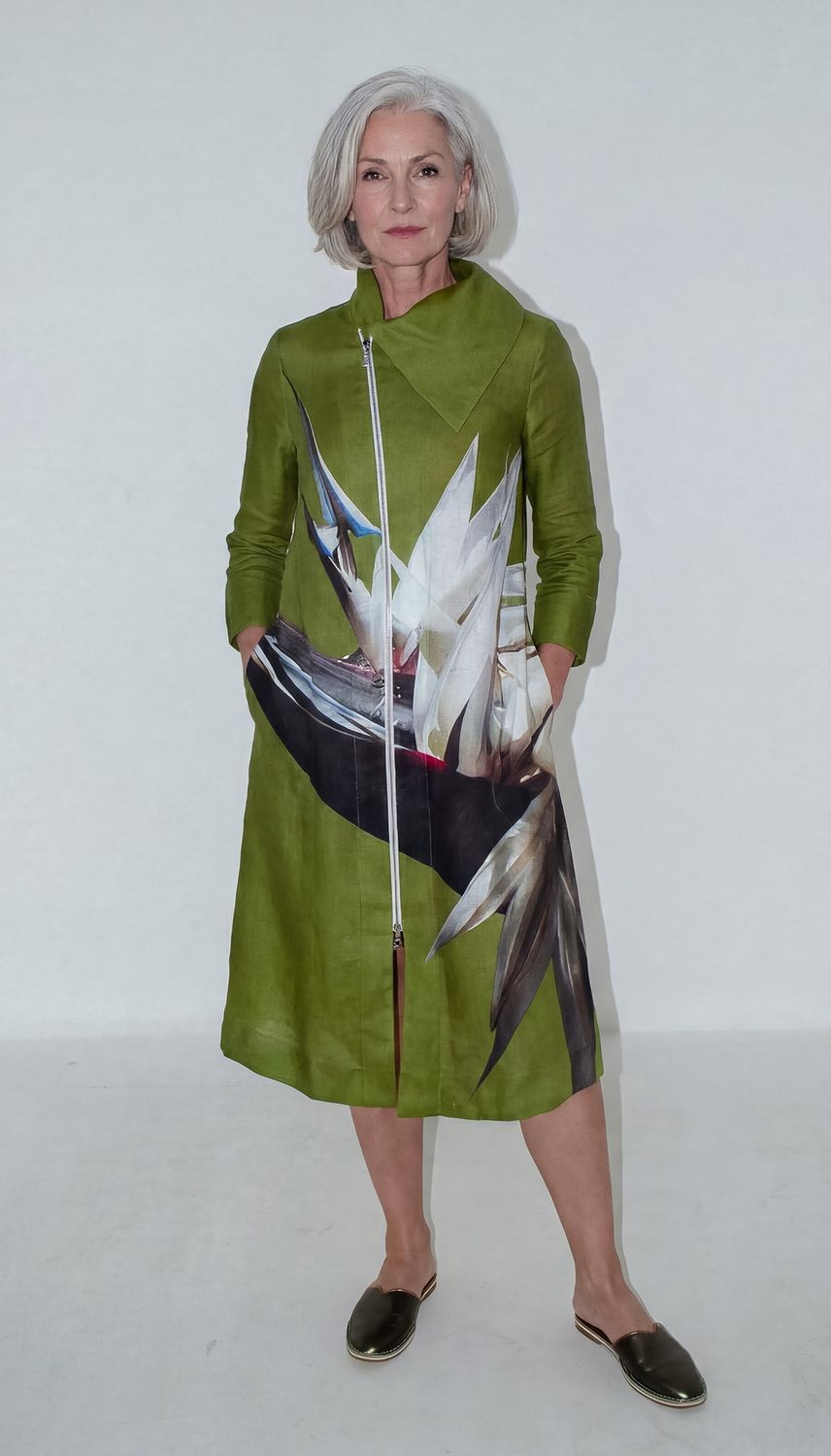 Big collar Yoco Dress, Print: Strelitzia print, Size: 0