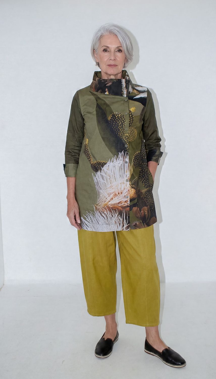 Marinda Shirt | Twill, Print: Wa boom Catctus, Size: 1