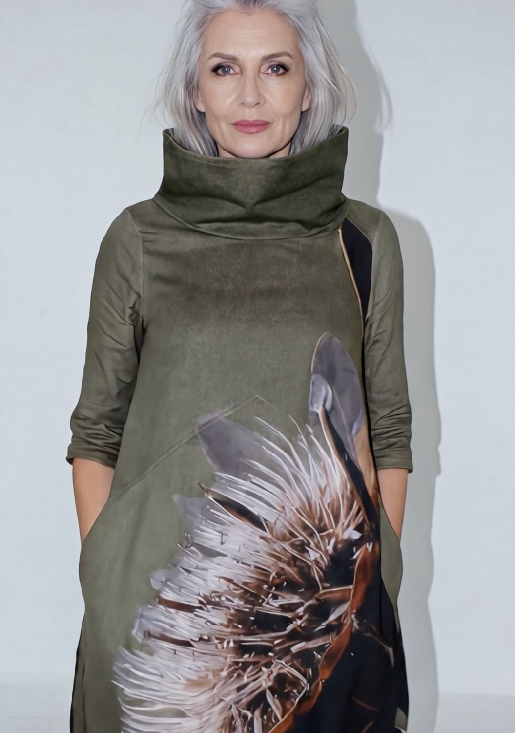 Colette Dress with funnel neck