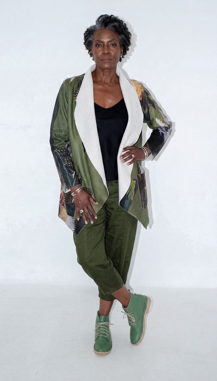 Charlotte Jacket | Melton, Print: Wa Boom Cactus, Size: 0