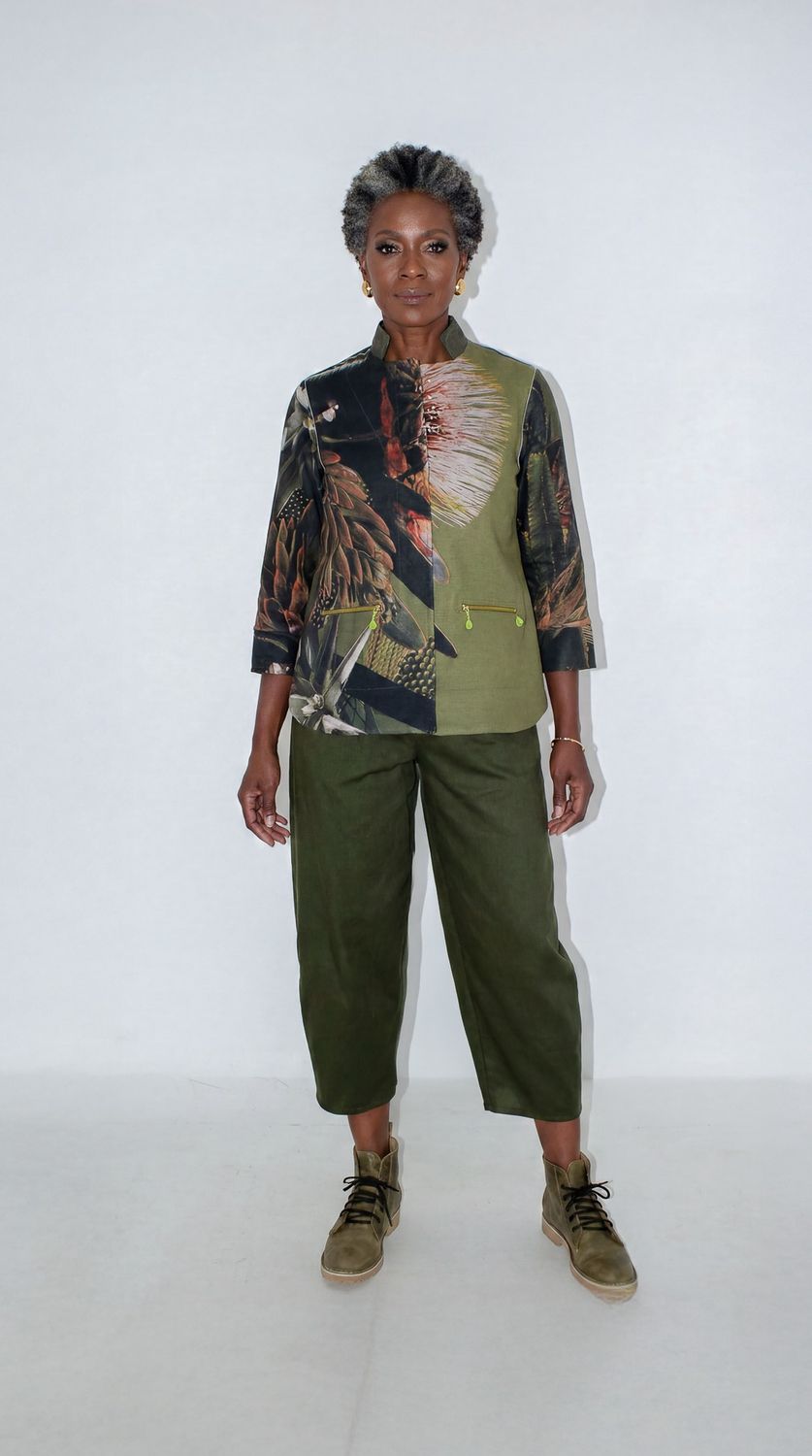 Mia Melton Jacket, Print: Wa Boom Cactus, Size: 1