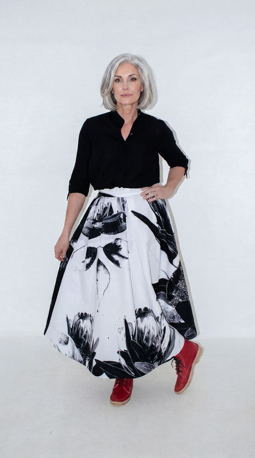 Marinda Skirt, Print: Ash Protea, Size: 1|2