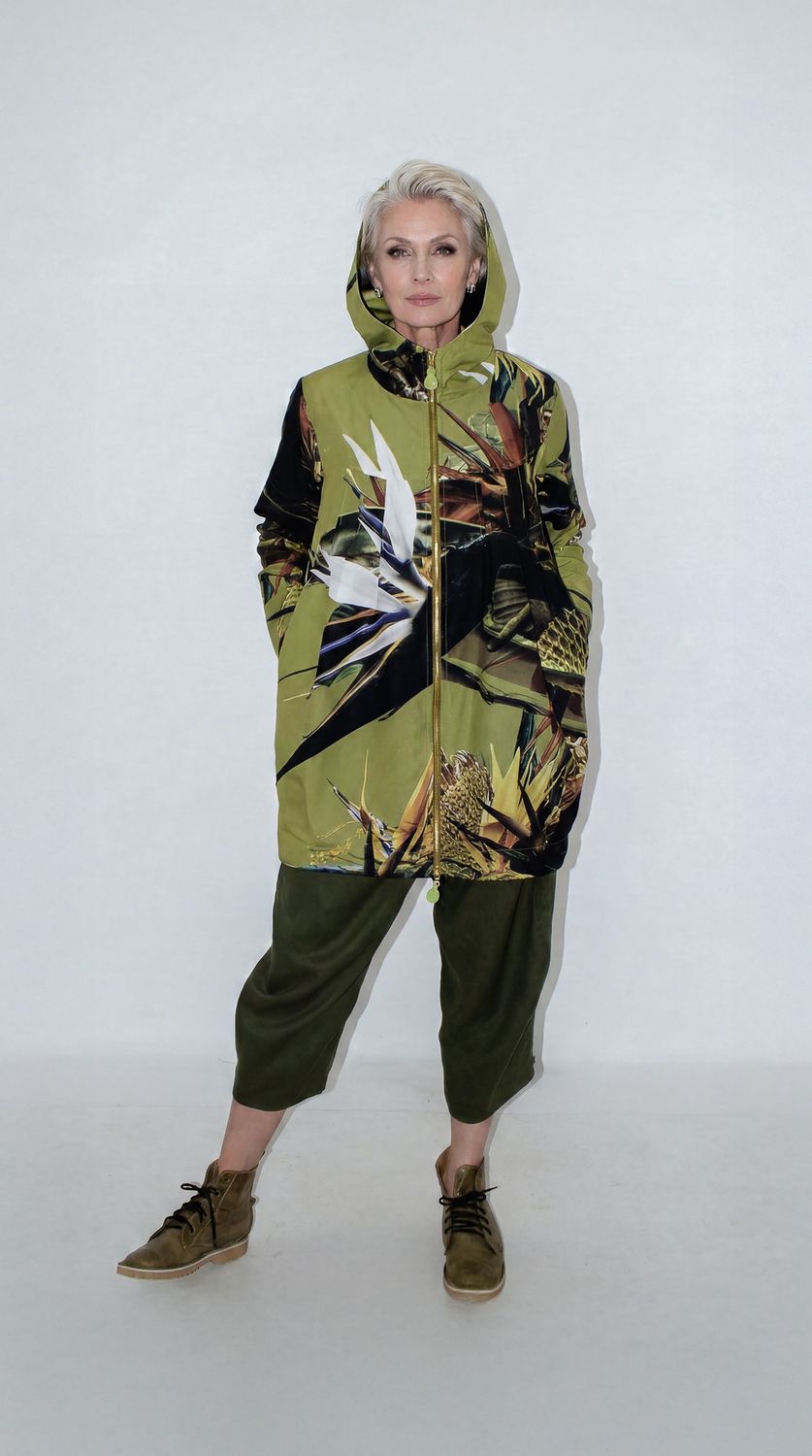 Hann Jacket, Print: Chartreuse Strelitzia, Size: 0