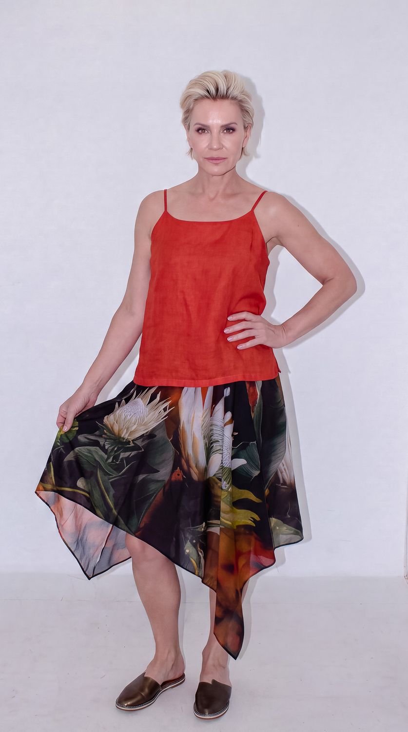 Lexi Camisole | Lyocell Linen, Colour: Rust, Size: 2