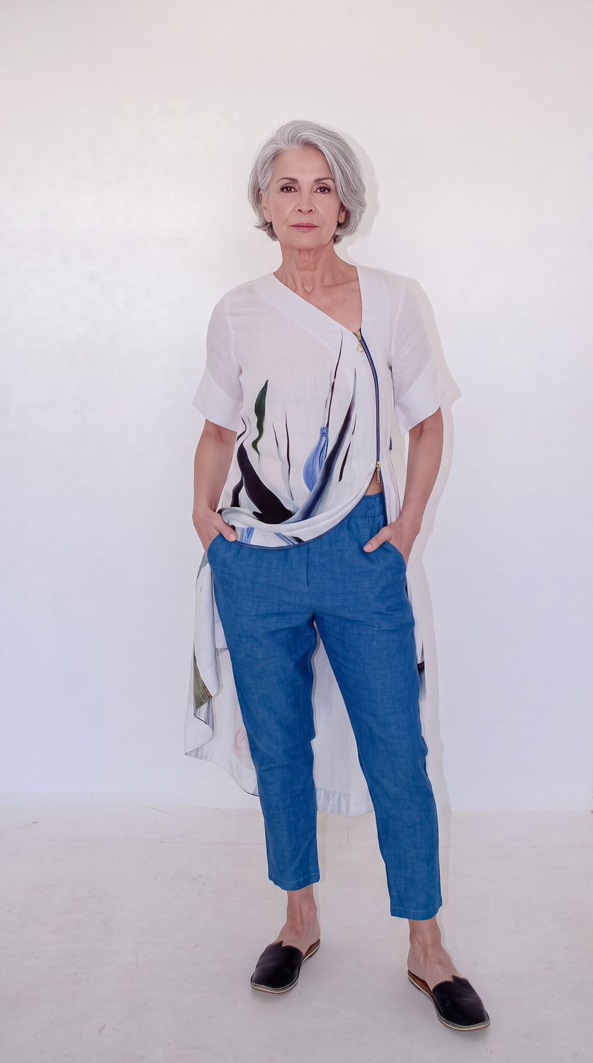 Shireen Pants | Lyocell Linen, Colour: Teal Blue, Size: 1