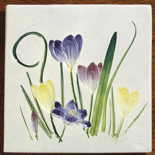 Trivet or Tile 6&quot; Square Crocus