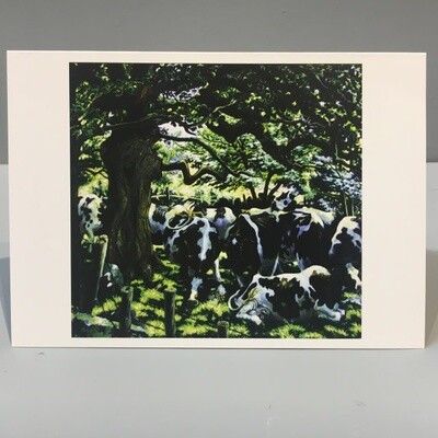 Note Card by JP, Cows Under Trees, 5 x 7