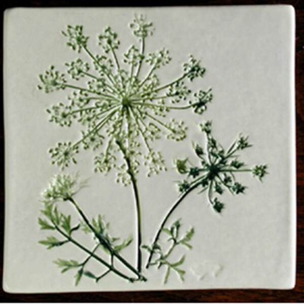 Trivet or Tile 4.25&quot; Queen Anne&#39;s Lace