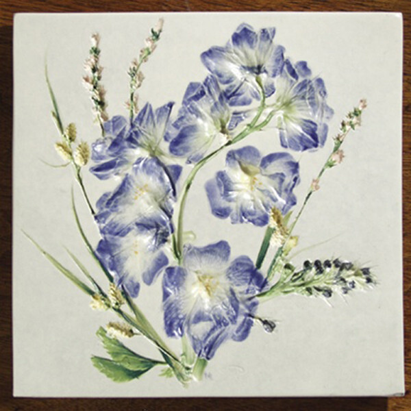 Trivet or Tile 6&quot; Square Delphinium