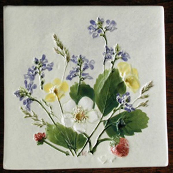 Trivet or Tile 4.25&quot; Buttercup Strawberry