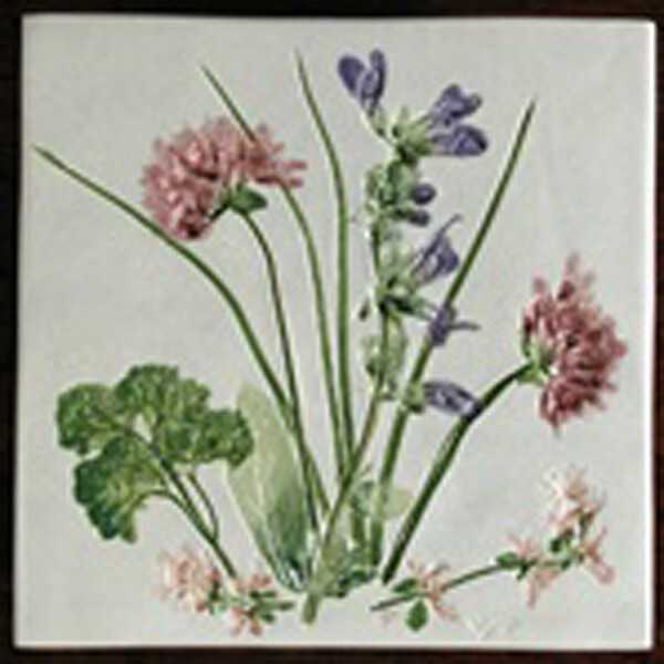 Trivet or Tile 6&quot; Square Herbs