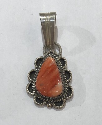 SILVER SPINEY OYSTER INLAY PENDANT NAVAJO -G. BOYD SILVER SPINEY OYSTER INLAY PENDANT NAVAJO -G. BOYD