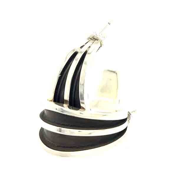 SILVER HOOP EARRINGS NAVAJO - TOM HAWK