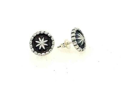 SILVER STAR EARRINGS NAVAJO - ETTA LARRY