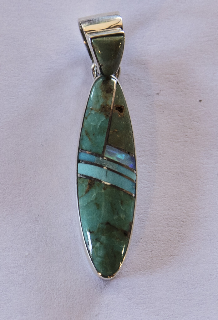 SILVER INLAY PENDANT NAVAJO-SAUL BENSON