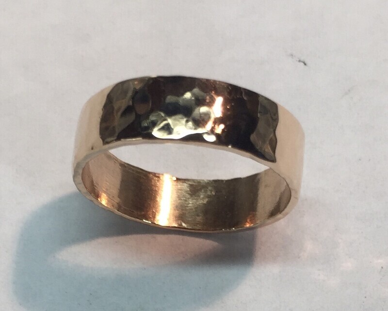 BRONZE HAMMERED 5.7MM RING KAR17, Size: 6.5