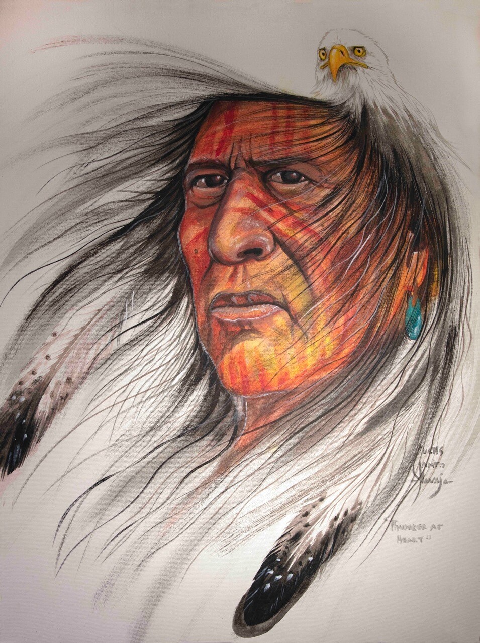 &quot;THUNDER AT HEART&quot; Giclee` on Canvas, Size: 16 x 12