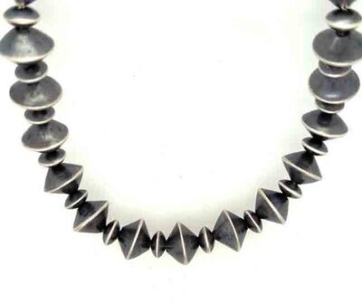 SILVER NAVAJO PEARLS EARRINGS & NECKLACE SET NAVAJO - PRESTON HALEY SILVER NAVAJO PEARLS EARRINGS & NECKLACE SET NAVAJO - PRESTON HALEY