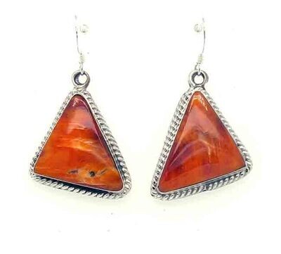 SILVER SPINY OYSTER EARRINGS NAVAJO - SHEEN YAZZIE