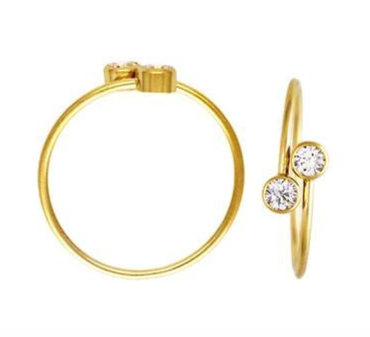 GOLD FILLED DB 3MM CZ RING, Size: 6